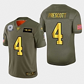 Nike Cowboys 4 Dak Prescott 2019 Olive Gold Salute To Service 100th Season Limited Jersey Dyin,baseball caps,new era cap wholesale,wholesale hats